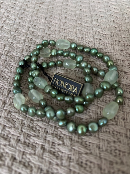 Honora Jewelry - Honora Green Freshwater Pearl & Pale Green Bead Bracelets